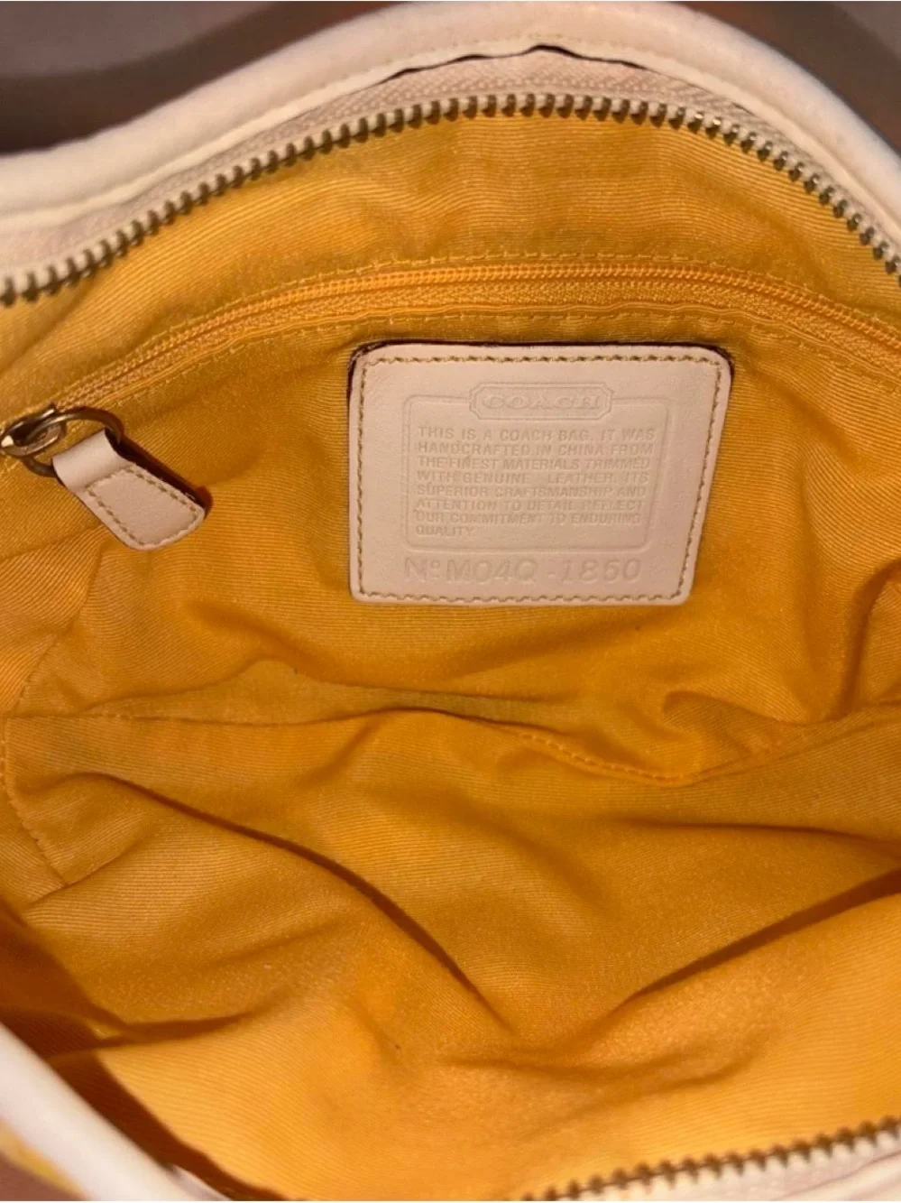 Coach Yellow Signature Jacquard Hobo with Tan Leather Trim